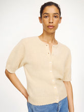 Indlæs billede til gallerivisning MALENE BIRGER, MYRTILLA SOFT S/S CARDIGAN BEIGE