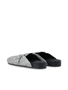 BIANCO,  SAND MULE SIMILI STONE MEDINA SILVER