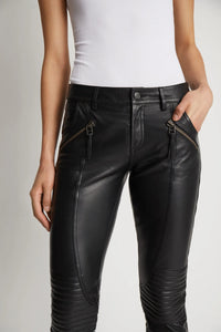 MUNTHE, SAGGIE LEATHER PANT BLACK