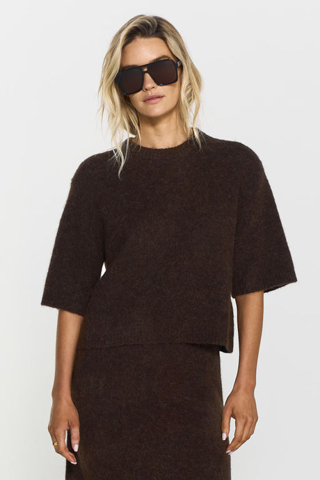TWIST & TANGO, MADINA SHORT SLEEVE KNIT BROWN