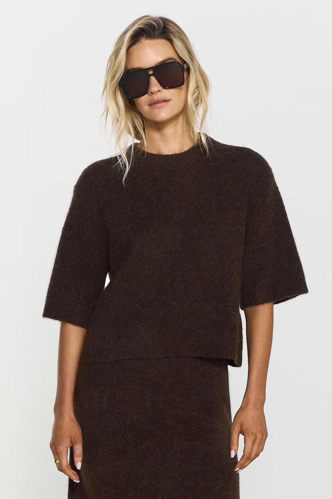 TWIST & TANGO, MADINA SHORT SLEEVE KNIT BROWN