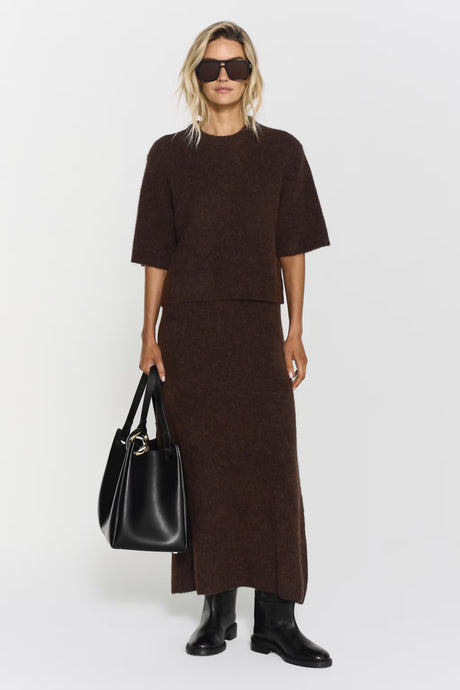 TWIST & TANGO, ISRAA KNITTED SKIRT BROWN
