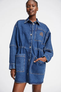 MUUNTHE, PRICKLY JACKET DENIM BLUE