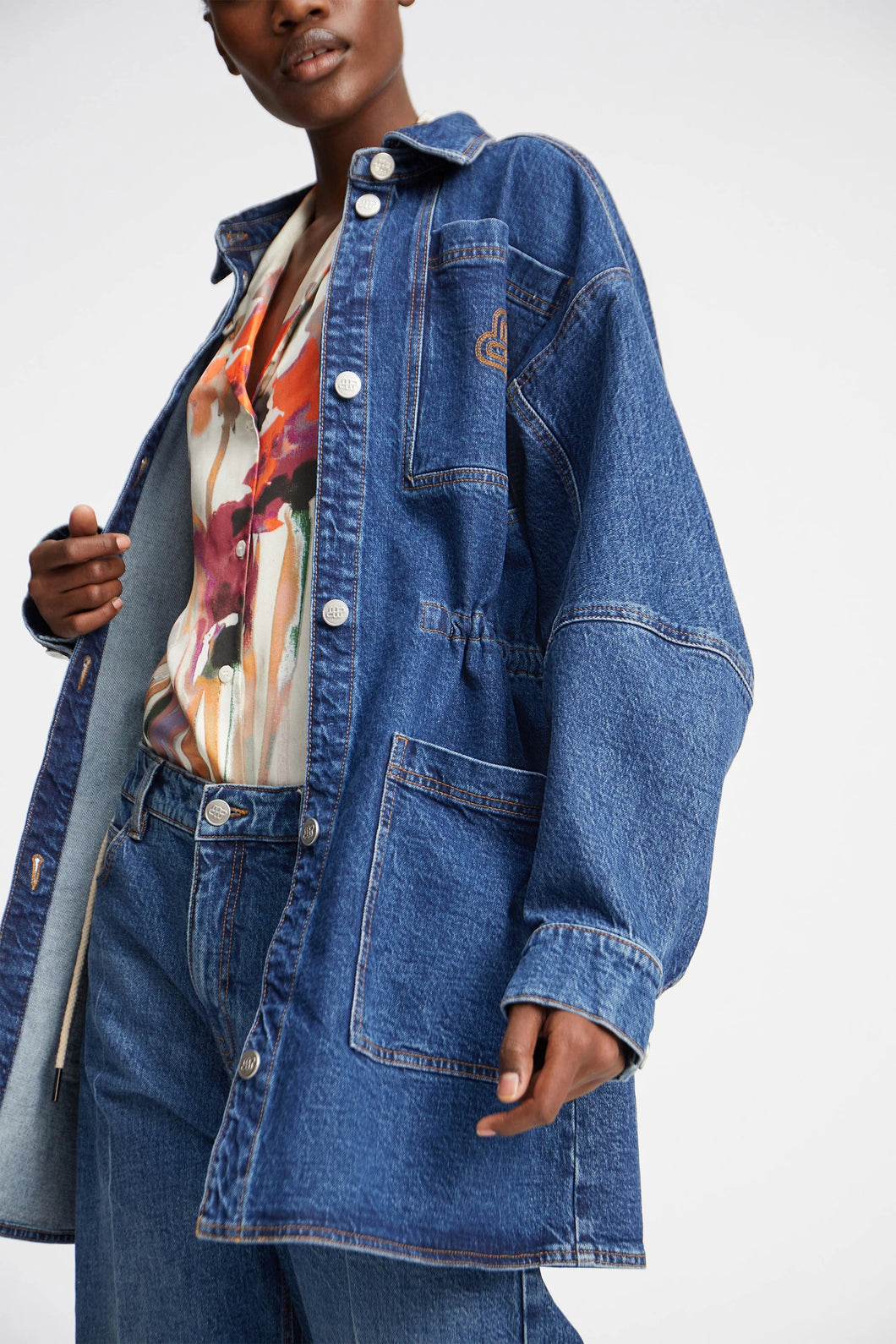 MUUNTHE, PRICKLY JACKET DENIM BLUE