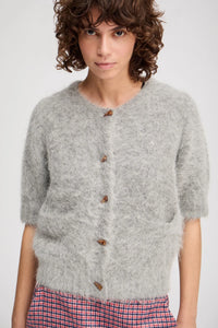 MUNTHE, LOCCA S/S CARDIGAN GREY