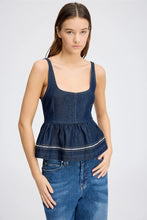 Indlæs billede til gallerivisning MUNTHE, RULST TOP DENIM BLUE