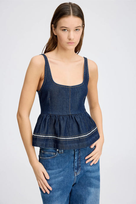 MUNTHE, RULST TOP DENIM BLUE