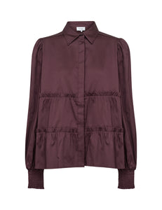 LEVETE ROOM, ISLA SOLID 95 SHIRT WINE