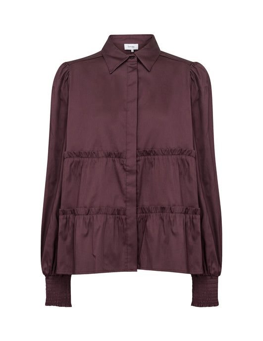 LEVETE ROOM, ISLA SOLID 95 SHIRT WINE