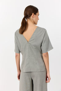 LEVETE ROOM, NELLY 2 BLOUSE LIGHT GREY