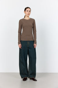 LEVETE ROOM, NEDDIE 2 L/S STRIPE BROWN