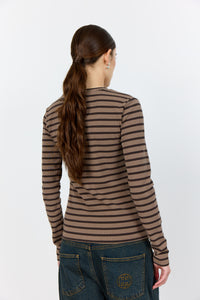 LEVETE ROOM, NEDDIE 2 L/S STRIPE BROWN