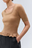 IVY OAK, FRANCIE TOP, DARK CAMEL