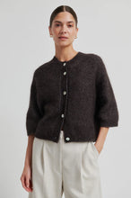 Indlæs billede til gallerivisning SECOND FEMALE, ANDREA KNIT RIB CARDIGAN CHOKOLATE