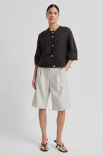 Indlæs billede til gallerivisning SECOND FEMALE, ANDREA KNIT RIB CARDIGAN CHOKOLATE