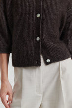 Indlæs billede til gallerivisning SECOND FEMALE, ANDREA KNIT RIB CARDIGAN CHOKOLATE