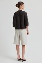 Indlæs billede til gallerivisning SECOND FEMALE, ANDREA KNIT RIB CARDIGAN CHOKOLATE