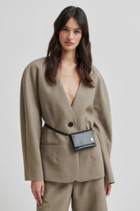 SECOND FEMALE, LEVELUP TAILORED BLAZER MID BROWN
