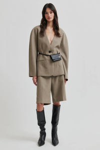 SECOND FEMALE, LEVELUP TAILORED SHORTS MID BROWN