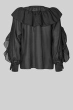 Indlæs billede til gallerivisning SECOND FEMALE, FRIA FRILL BLUSE - SORT