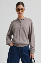 Indlæs billede til gallerivisning SECOND FEMALE, CLARO KNIT POLO BROWN MELANGE