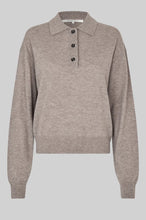 Indlæs billede til gallerivisning SECOND FEMALE, CLARO KNIT POLO BROWN MELANGE