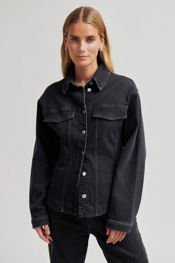 SECOND FEMALE, HALLIOT DENIM JACKET BLACK