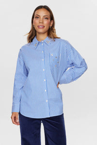 NÜMPH, HAILEY SHIRT STRIPE BLUE