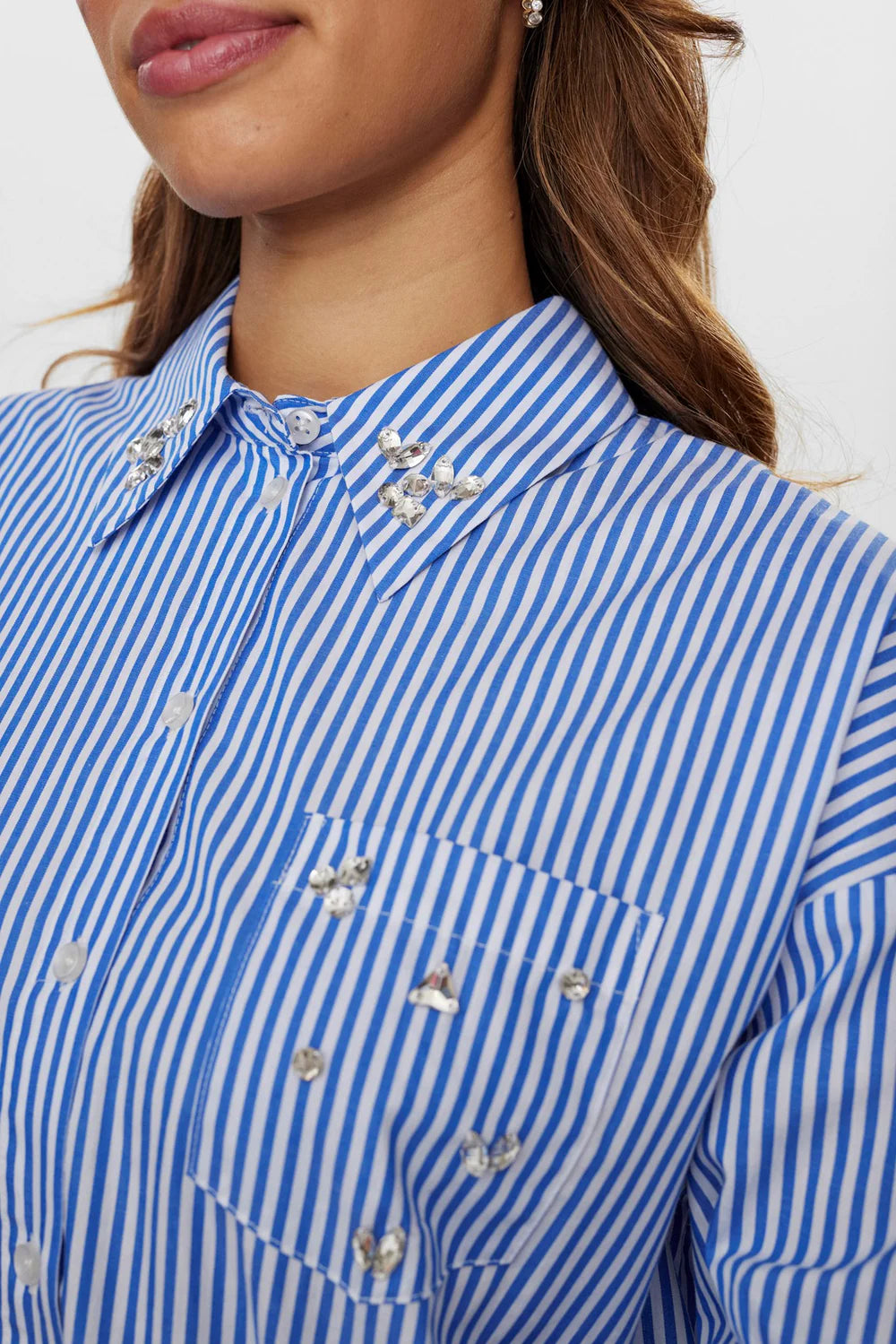 NÜMPH, HAILEY SHIRT STRIPE BLUE