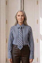 Indlæs billede til gallerivisning TAKTIL, AT-GWEN MENS TIE SHIRT, BLUE STRIPE
