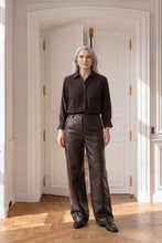 Indlæs billede til gallerivisning TAKTIL, LILY LEATHER PANT, ESPRESSO BROWN