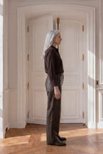 Indlæs billede til gallerivisning TAKTIL, LILY LEATHER PANT, ESPRESSO BROWN