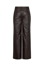 Indlæs billede til gallerivisning TAKTIL, LILY LEATHER PANT, ESPRESSO BROWN