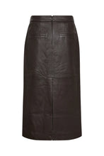 Indlæs billede til gallerivisning TAKTIL, LILY LEATHER PENCIL SKIRT, ESPRESSO BROWN