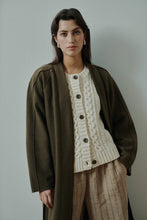 Indlæs billede til gallerivisning ANNE MI, DAHLIA CABLE KNIT CARDIGAN OFFWHITE