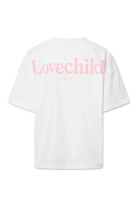 LOVECHILS, ARIA T-SHIRT PINK LOGO WHITE