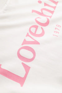 LOVECHILS, ARIA T-SHIRT PINK LOGO WHITE