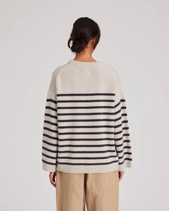 GAI & LISVA, BARBERA STRIPE JUMPERDARK GREY STRIPE