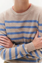 Indlæs billede til gallerivisning BETA, BIBI STRIPED O-NECK SAND/BLUE