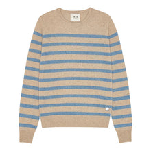 Indlæs billede til gallerivisning BETA, BIBI STRIPED O-NECK SAND/BLUE
