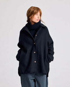 GAI & LISVA, BITTEN WOOL JACKET MIDNIGHT BLUE