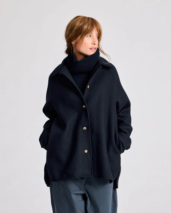 GAI & LISVA, BITTEN WOOL JACKET MIDNIGHT BLUE