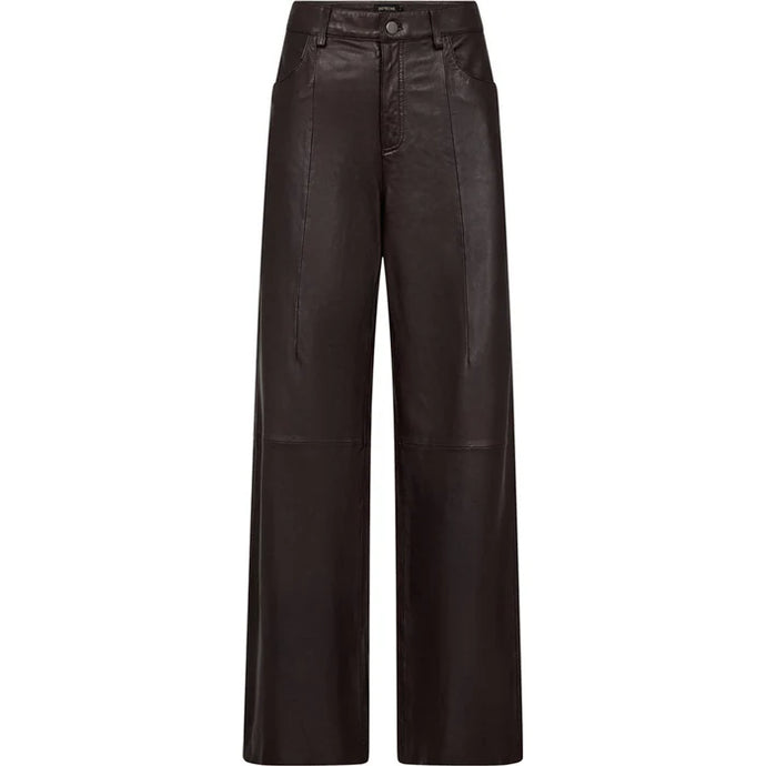 DEPECHE BOA PANTS WIDE LEG CHOKOLATE