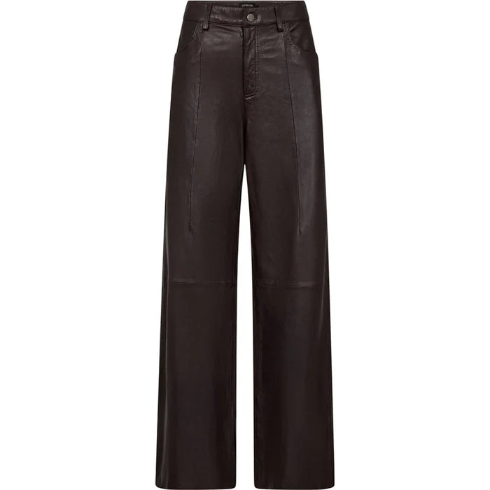 DEPECHE BOA PANTS WIDE LEG CHOKOLATE