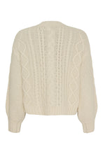Indlæs billede til gallerivisning ANNE MI, DAHLIA CABLE KNIT CARDIGAN OFFWHITE