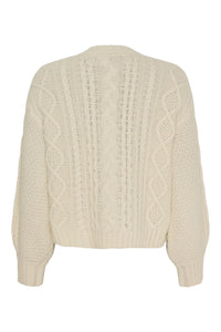 ANNE MI, DAHLIA CABLE KNIT CARDIGAN OFFWHITE