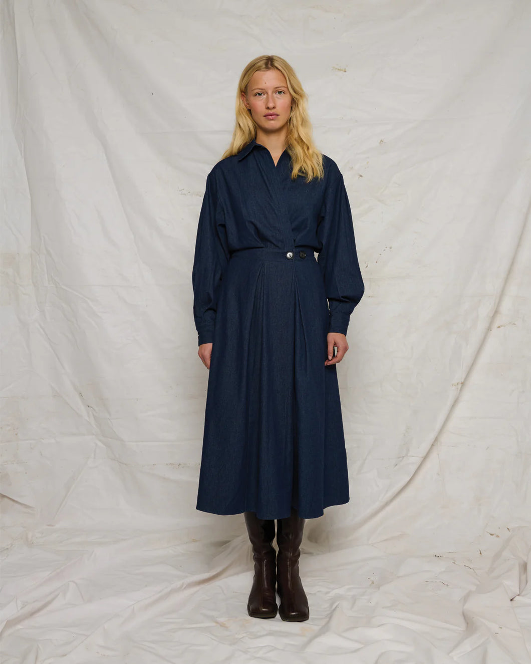 LA ROUGE CHARLOTTE DRES DARK DENIM