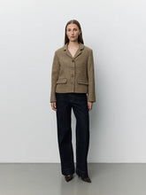 Indlæs billede til gallerivisning SOFIE SCHNOOR, ELLYSW CHECKED SHORT BLAZER, BROWN
