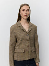 Indlæs billede til gallerivisning SOFIE SCHNOOR, ELLYSW CHECKED SHORT BLAZER, BROWN