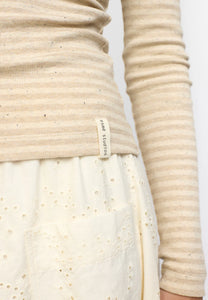 ESME, BLOOM STRIPE LS T-SHIRT BUTTERCREAM